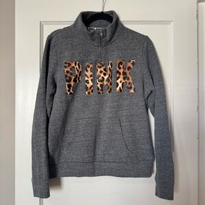 Victoria's Secret PINK Gray Leopard Print Pullover